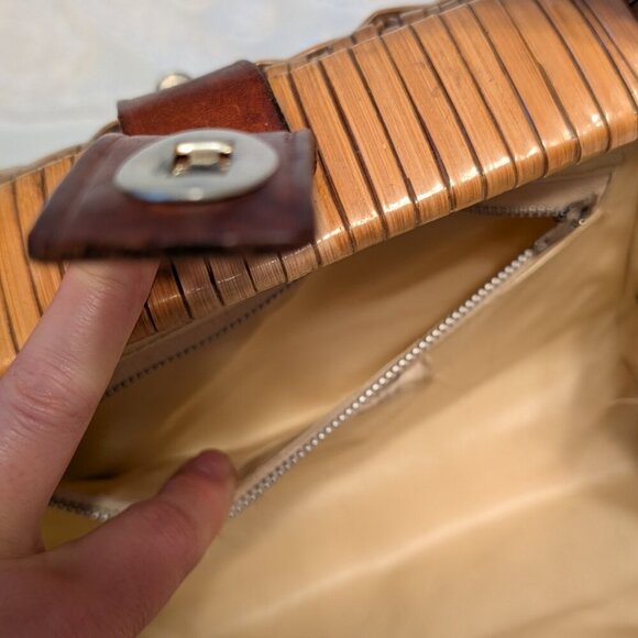 VINTAGE Mantessa 1960s dual sided purse - straw wicker handbag - Golden Girls - Picture 15 of 16